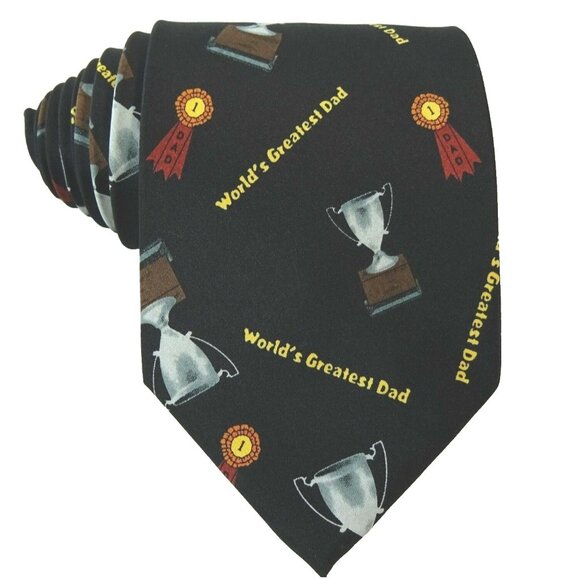 Father's Day Tie Necktie Worlds Greatest Dad - Picture 1 of 3